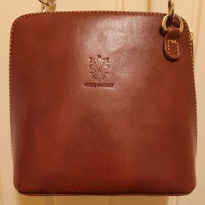 Giorgio Costa brown embossed leather crossbody bag